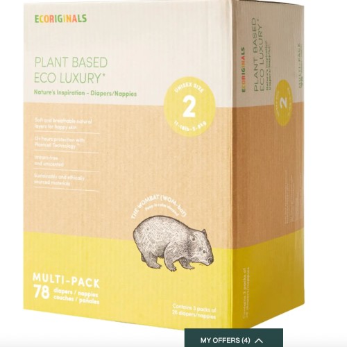 Ecoriginals Infant Mega Nappies Size 2 78Pk